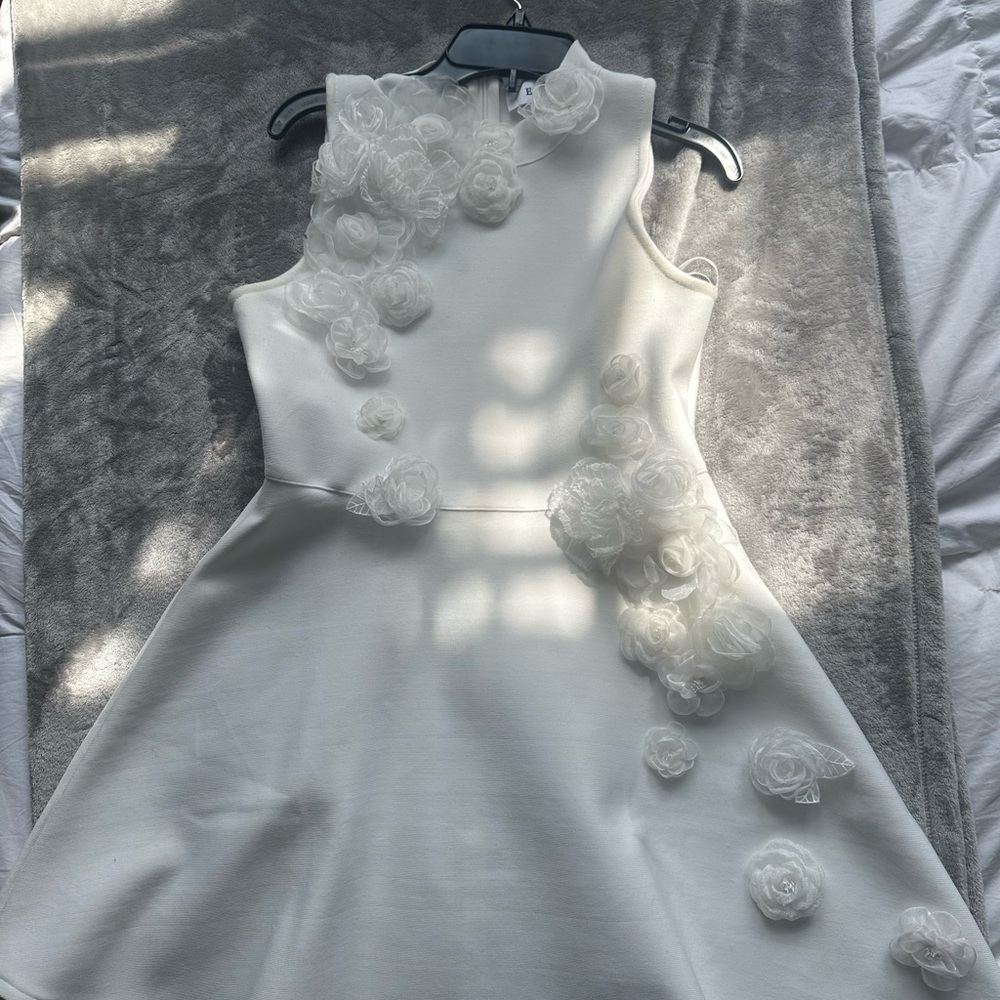 Elegant Ivory Floral Dress